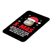 クリスマスおもしろいサンタ猫猫好きユーモアのグインチ マグネット (左側)