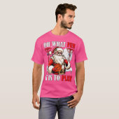クリスマスおもしろいサンタ遊のBに遊は何か Tシャツ (正面フル)