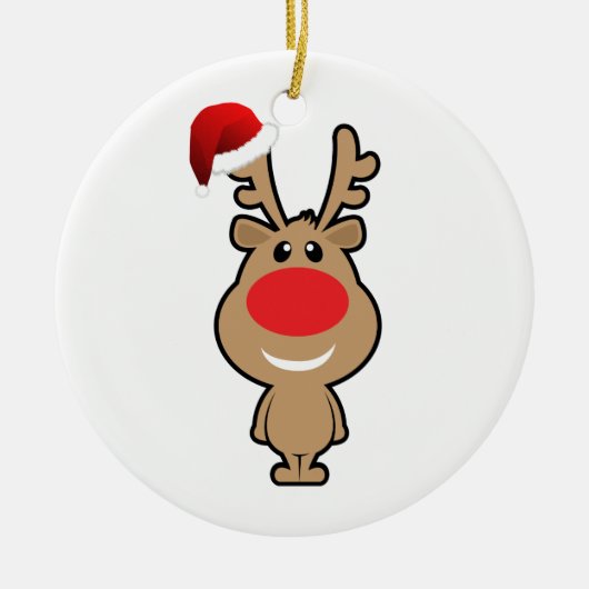 クリスマスおもしろいサンタ セラミックオーナメント (正面)