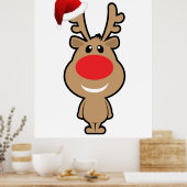 クリスマスおもしろいサンタ ポスター (キッチン)