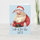 クリスマスおもしろいサンタHos Hos Holiday Cのために行う シーズンカード (正面)