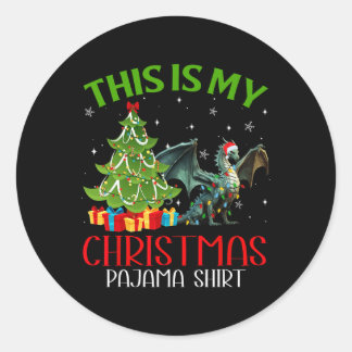 クリスマスおもしろいサンタLightsこれは私のドラゴンクリスマ ラウンドシール