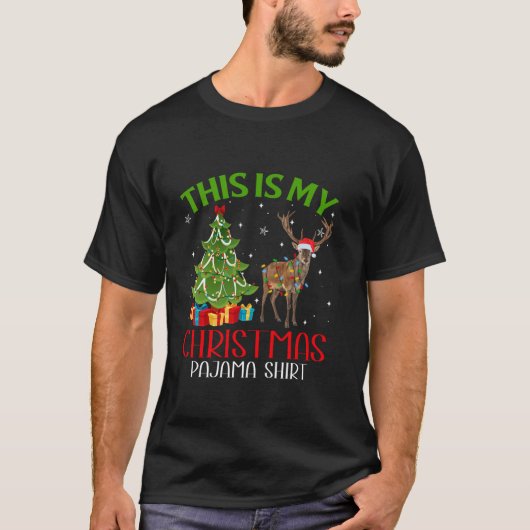 クリスマスおもしろいサンタLightsこれは私の鹿のクリスマス Tシャツ (正面)