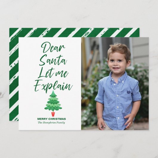 クリスマスおもしろいサ親愛ンタが緑を説明しよう シーズンカード (正面/裏面)