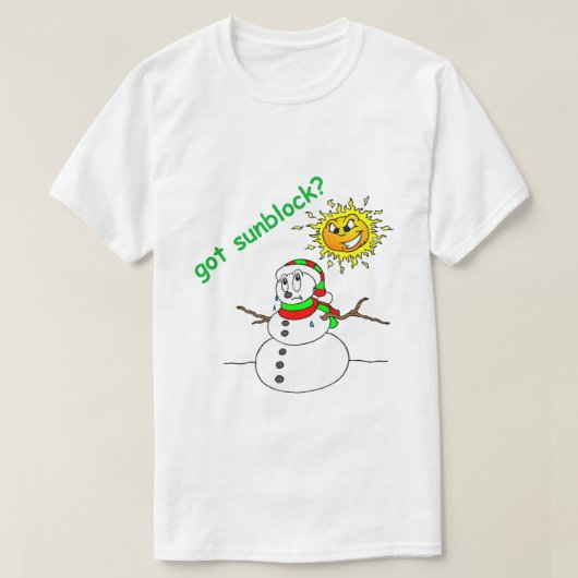 クリスマスおもしろいシャツ溶融雪だるまサンブ得ロック Tシャツ (デザイン正面)