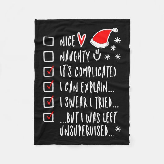クリスマスおもしろいスいけなニースリスト説明できる – I Swe フリースブランケット (正面)