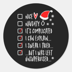 クリスマスおもしろいスいけなニースリスト説明できる – I Swe ラウンドシール