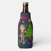 クリスマスおもしろいストッキングSTUFFER YOUR NAME Beer ボトルクーラー (ボトル正面)