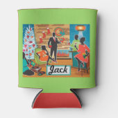 クリスマスおもしろいストッキングSTUFFER YOUR NAME Beer 缶クーラー (正面)