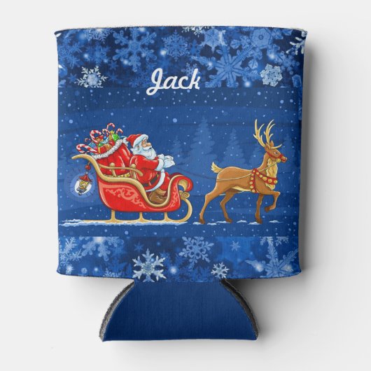 クリスマスおもしろいストッキングSTUFFER YOUR NAME Beer 缶クーラー (正面)