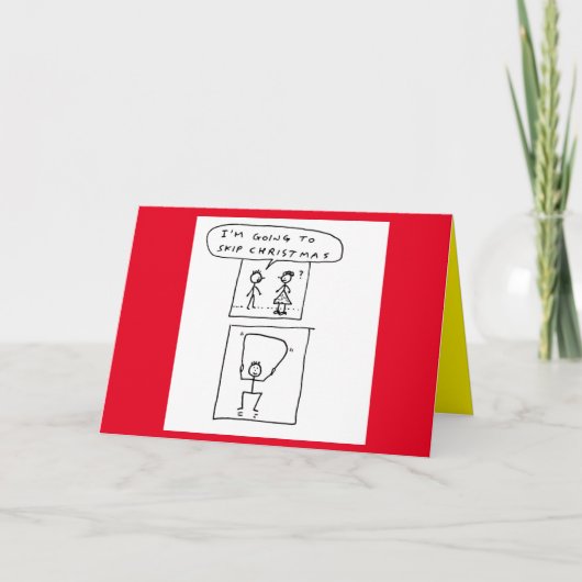 クリスマスおもしろいスポーツ漫画のジョークをスキップ シーズンカード (正面)
