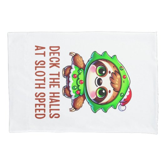 クリスマスおもしろいスロスクリスマスツリー漫画 枕カバー (正面)