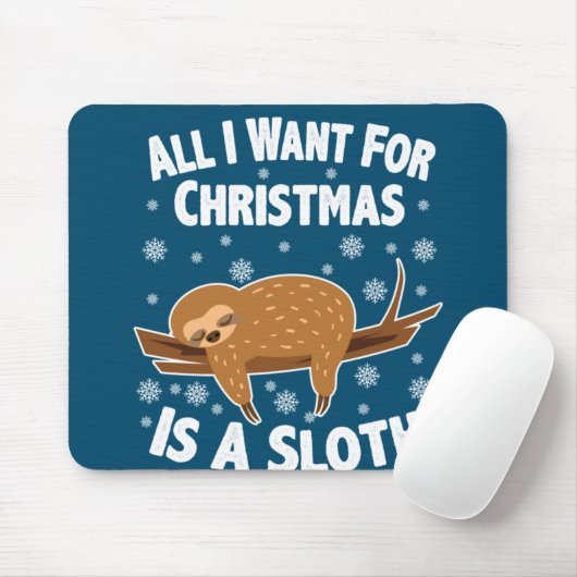 クリスマスおもしろいスロース マウスパッド (マウス)