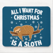 クリスマスおもしろいスロース マウスパッド (正面)