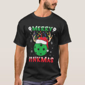 クリスマスおもしろいズトナディアサンタメリーピクレボールクリスチム Tシャツ (正面)
