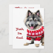 クリスマスおもしろいセーターでケシャーン シーズンカード (正面/裏面)