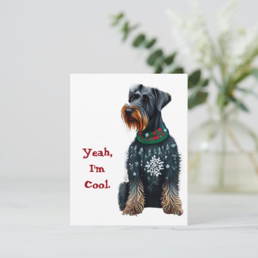 クリスマスおもしろいセーターのジャイアントシュナウザー シーズンカード (スタンド正面)