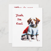 クリスマスおもしろいセーターのブリタニー シーズンカード (正面/裏面)