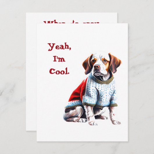 クリスマスおもしろいセーターのブリタニー シーズンカード (正面/裏面)