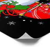 クリスマスおもしろいソックスのバスケSanta Baskba ポスター (角)