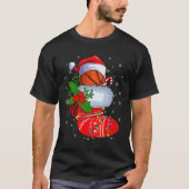 クリスマスおもしろいソックスのバスケSanta Baskba Tシャツ (正面)
