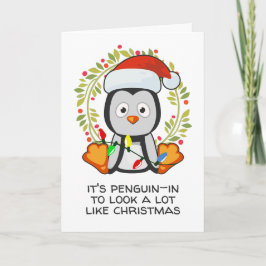 クリスマスおもしろいソンプンペンギン シーズンカード