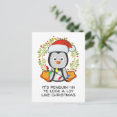 クリスマスおもしろいソンプンペンギン シーズンポストカード (スタンド正面)