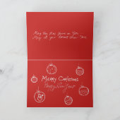 クリスマスおもしろいタウロス星占〔占星術の〕十二宮図赤クール シーズンカード (内部)