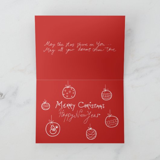 クリスマスおもしろいタウロス星占〔占星術の〕十二宮図赤クール シーズンカード (内部)