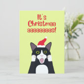 クリスマスおもしろいタキシード猫マンガ シーズンカード (スタンド正面)