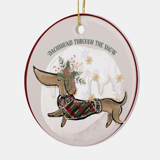クリスマスおもしろいダシュント写真陶磁器オーナメント セラミックオーナメント (左)