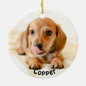 クリスマスおもしろいダシュント写真陶磁器オーナメント セラミックオーナメント (裏面)