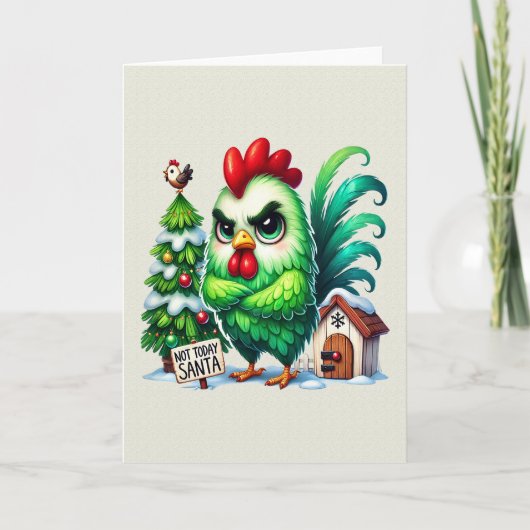 クリスマスおもしろいチキン カード (正面)