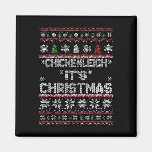 クリスマスおもしろいチッケンリークリスマス1 マグネット (正面)