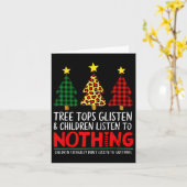 クリスマスおもしろいツリー親ユーモア先生ロー カード (黄色い花)