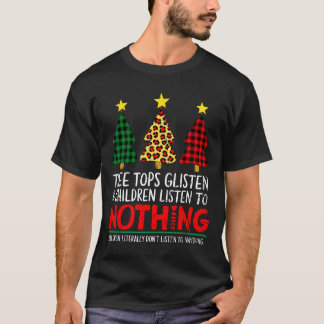 クリスマスおもしろいツリー親ユーモア先生ロー Tシャツ