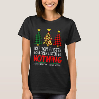 クリスマスおもしろいツリー親ユーモア先生ロー Tシャツ