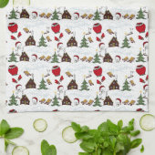 クリスマスおもしろいデザイン キッチンタオル (折り畳み)