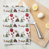 クリスマスおもしろいデザイン キッチンタオル (四つ折り)