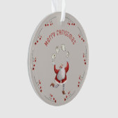 クリスマスおもしろいトイレ紙サンタ祖父母 オーナメント (正面)