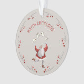 クリスマスおもしろいトイレ紙サンタ祖父母 オーナメント (正面)