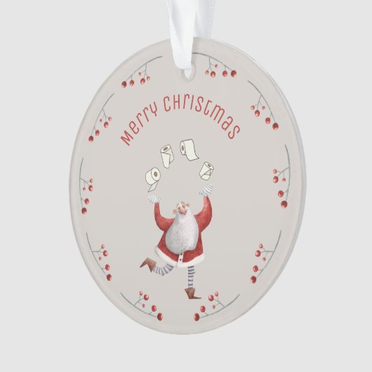 クリスマスおもしろいトイレ紙サンタ祖父母 オーナメント