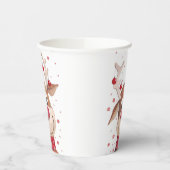 クリスマスおもしろいトナカイ赤オーナメント 紙コップ (左)