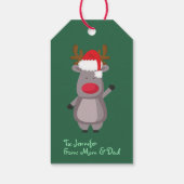 クリスマスおもしろいトナカイ ギフトタグ (裏面)
