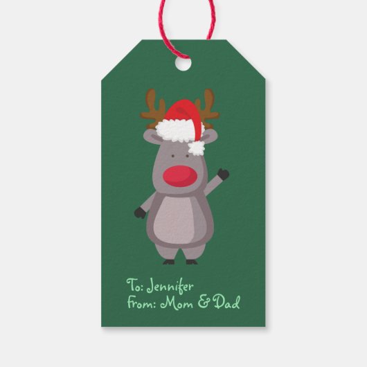 クリスマスおもしろいトナカイ ギフトタグ (裏面)