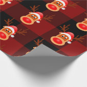 クリスマスおもしろいトナディアバッファロープレイドカスタム ラッピングペーパー (角)