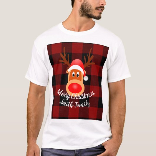 クリスマスおもしろいトナディアバッファロープレイドカスタム Tシャツ (正面)