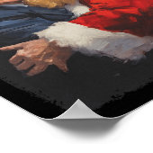 クリスマスおもしろいトランプサンタクロースレトロヴィンテージXm ポスター (角)