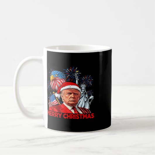 クリスマスおもしろいドナルドトランプメリークリスマスおもしろい第4回 コーヒーマグカップ (左)