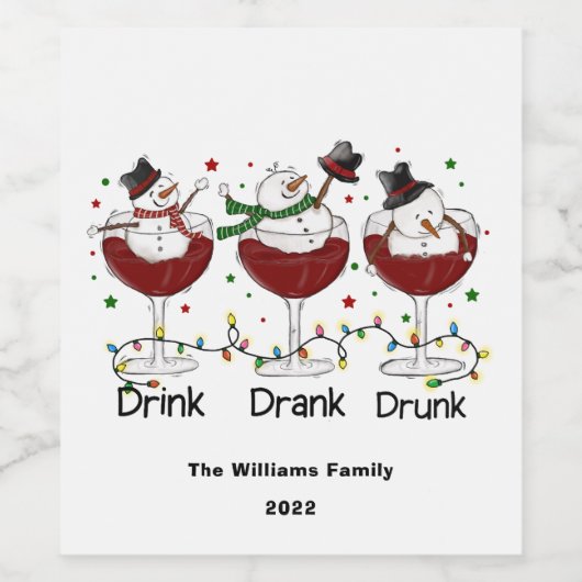 クリスマスおもしろいドリンク飲み飲物名休日 ワインラベル (シングルラベル)